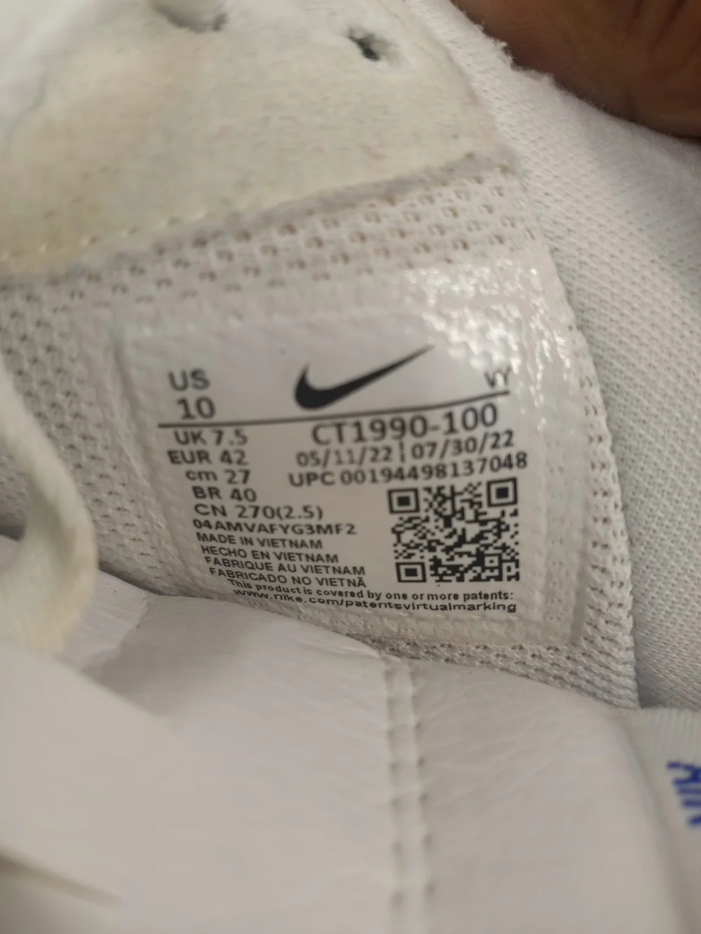 Nike Air Force1 Men’s White Low-Top Sneakers Size 10